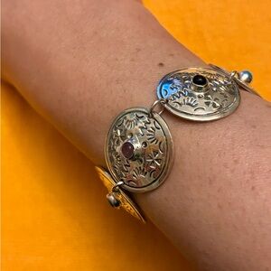 Vintage Taxco Silver 925 Circle Link Bracelet